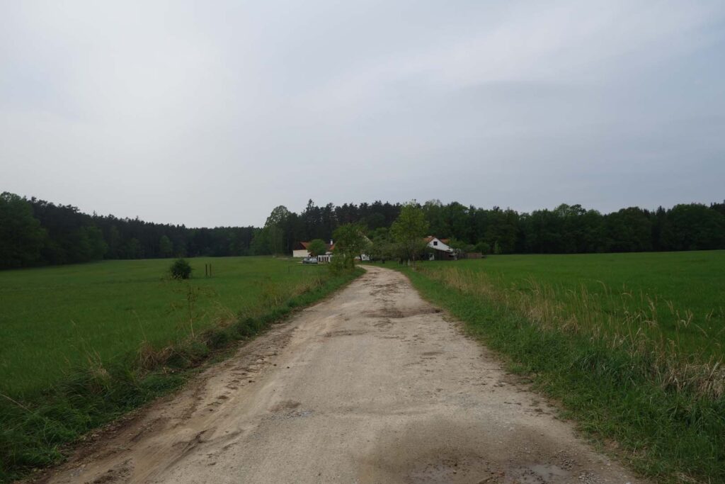 Pohled na cyklistickou cestu v Pohádkové Třeboni